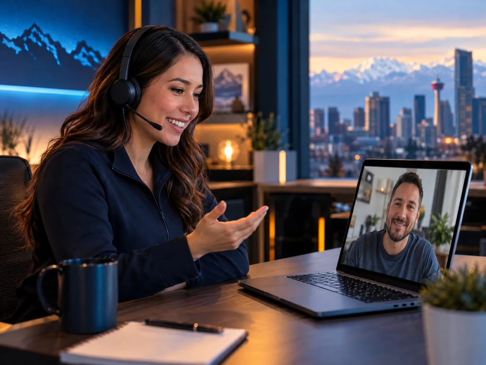 Support representative helping a Calgary IPTV customer with setup