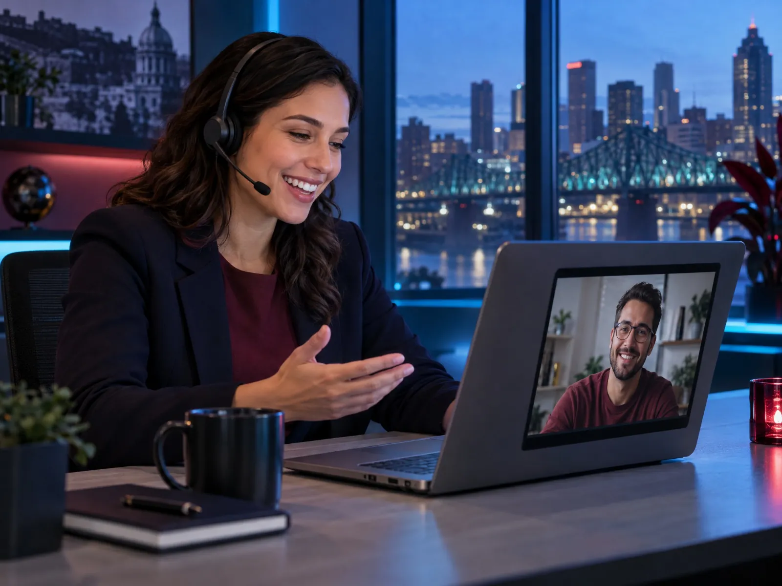 Support representative helping a Montreal IPTV customer with setup